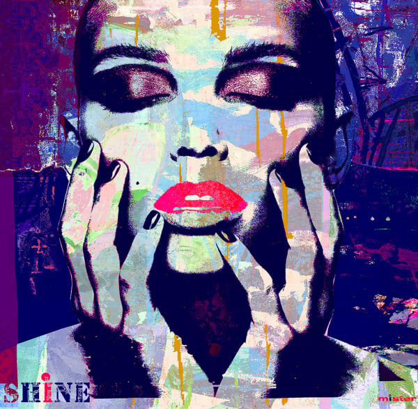 Mister, Artist, Shine 5, Artwork, Colour, Purple, Turner Art Perspective, Essex Chelmsford Art Gallery