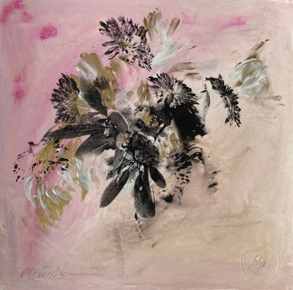 Rosie Emerson British artist hand finished works Hollywood actress blue pink purple