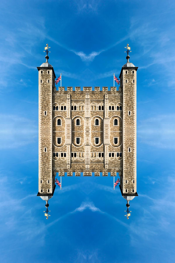 Mirrored photograph of Tower of London