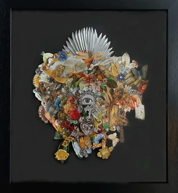 Danic Lago, Artist, Golden Collage, Hand on heart, Turner Art Perspective, Essex Art Gallery