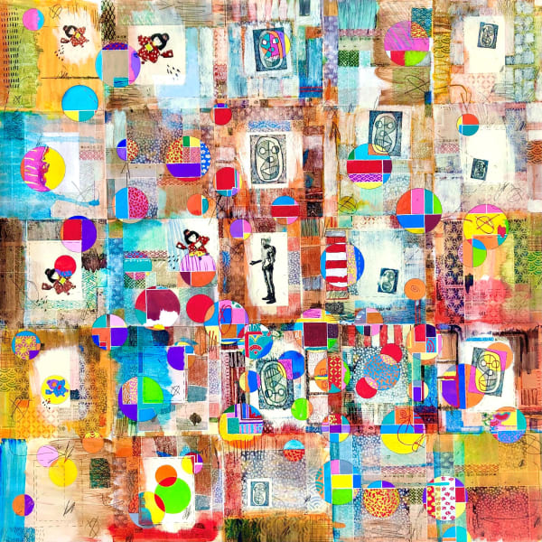 Simon Kirk collage colourful circles