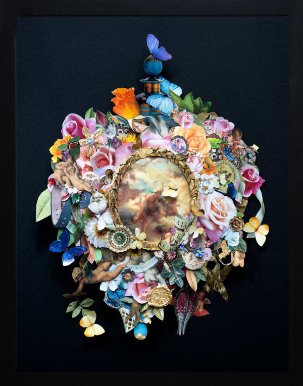 Danic Lago, Artist, The Birth Of The Cherubs, Collage, colourful, Flowers, Turner Art Perspective, Essex Art Gallery