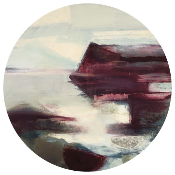 Circular painting of Scotland coast