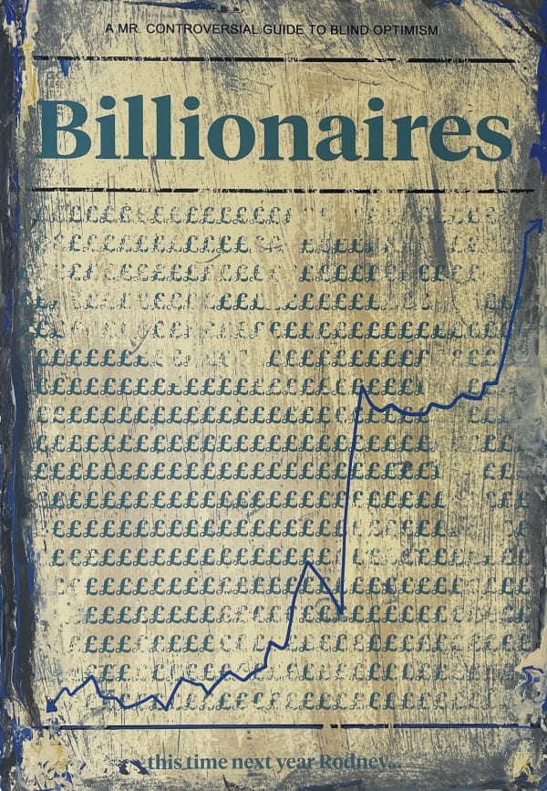 Mr Controversial, Billionaires, Artist, Hand-finished, Line, Blue, Print, Turner Art Perspective, Essex Chelmsford Art Gallery