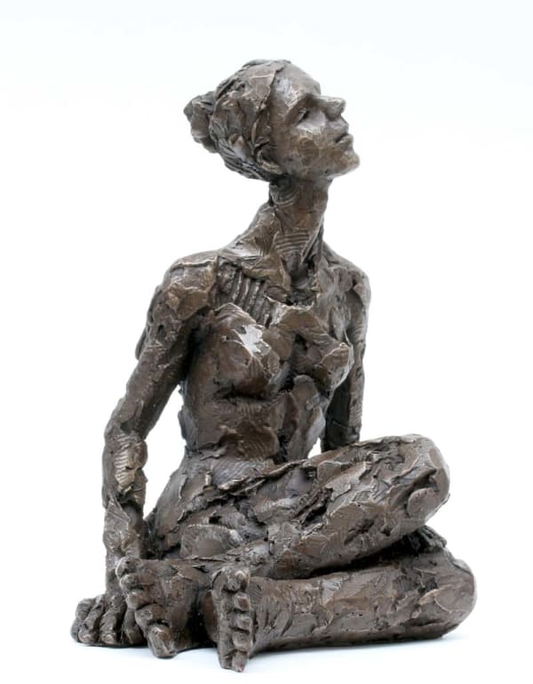 Carol Peace, Winter Sun, Bronze, Resin, Figurative Sculpture, Turner Art Perspective, Essex Chelmsford Art Gallery