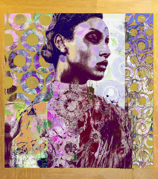 Mister, Artist, Babylon Gold, Mixed media, Gold Leafing, Turner Art Perspective, Essex Chelmsford Art Gallery