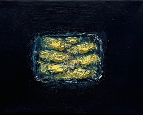 Blauw sardienendoosje