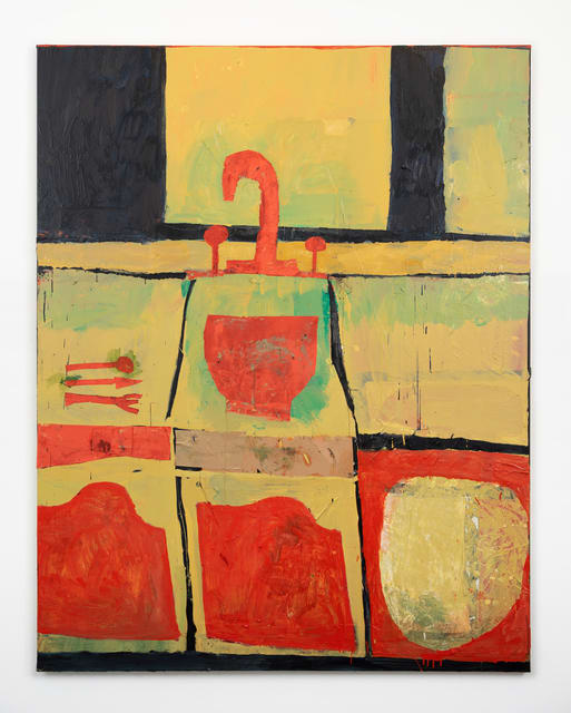Florence Hutchings Kitchen Sink I, 2020 Oil, collage and oil bar on canvas 190 x 150 cm