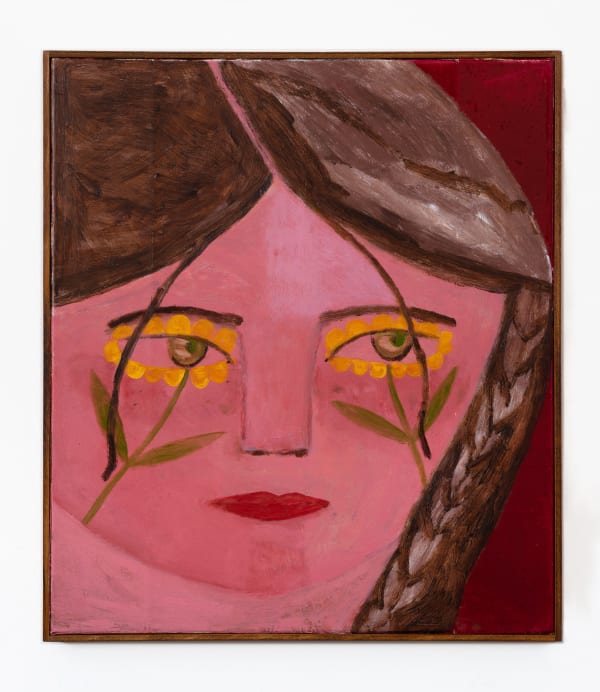 Galina Munroe She’s in someone’s locket, 2023 Oil, enamel paint and collage on canvas in artist frame 55 x 48.5 cm