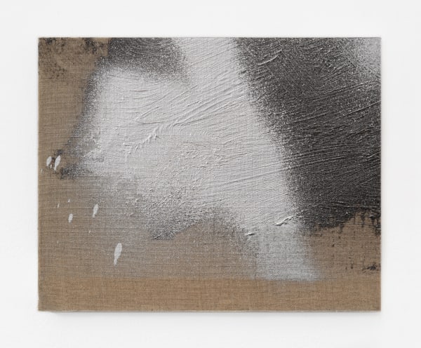 Ziggy Grudzinskas Eclipsed, 2023 Acrylic & spray paint on linen & polyflax 24 x 30 cm