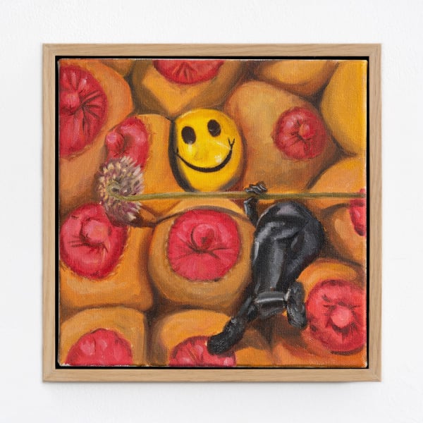 Evita Ziemele C’mon sweetie, give me a smile!, 2024 Oil on canvas 25 x 25 cm framed 27.5 x 27.5 cm