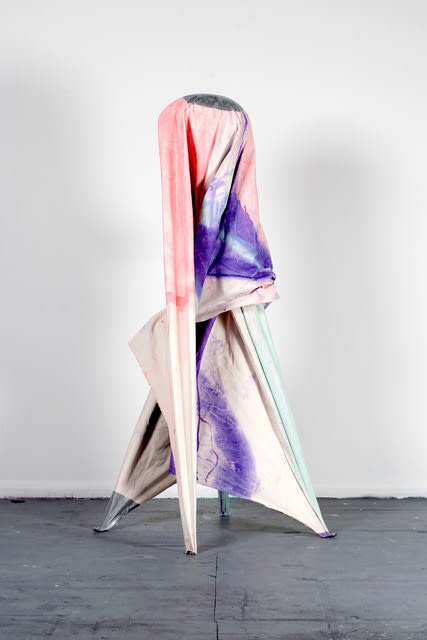 Shane Bradford Event Volume 3 (Pink Silver), 2018 Emulsion on canvas 157 x 70 x 60 cm