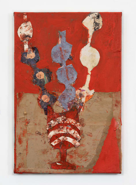Florence Hutchings Vase of Flowers III, 2020 Oil, collage and oil bar on canvas 60 x 40 cm