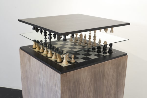 James Hopkins Lull, 2014 Wood, Mirror and Chess Set 118 x 56 x 56 cm