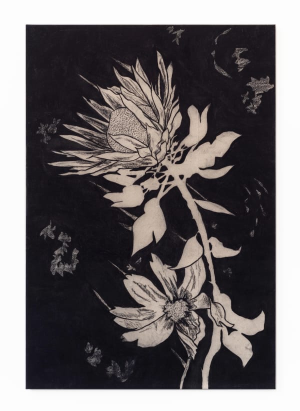 Benjamin Murphy Yang Flower, 2022 Charcoal on canvas, fixed 160 x 110 cm