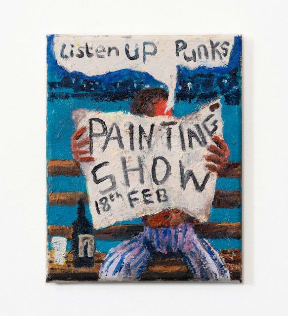 Paul Housley Listen up Punks, 2022 Oil on canvas 30 x 24 cm