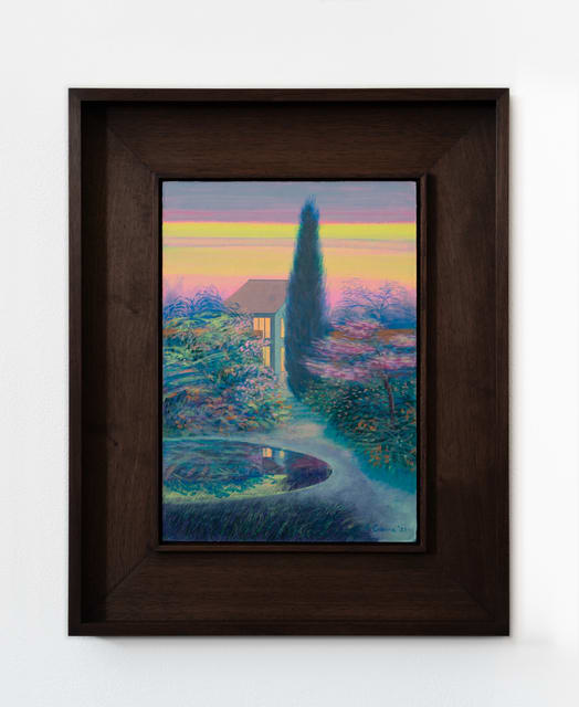 Alfie Caine Spring Garden, 2021 Acrylic, natural and latex paint on 2mm board 30 x 21 cm