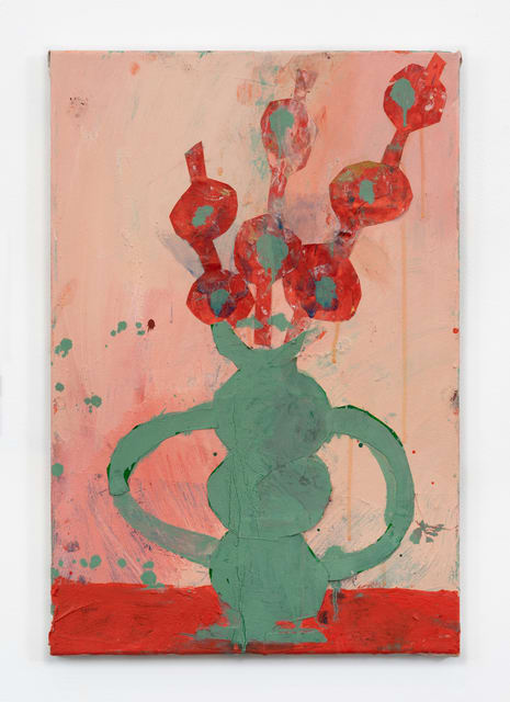 Florence Hutchings Vase of Flowers I, 2020 Oil, collage and oil bar on canvas 60 x 40 cm