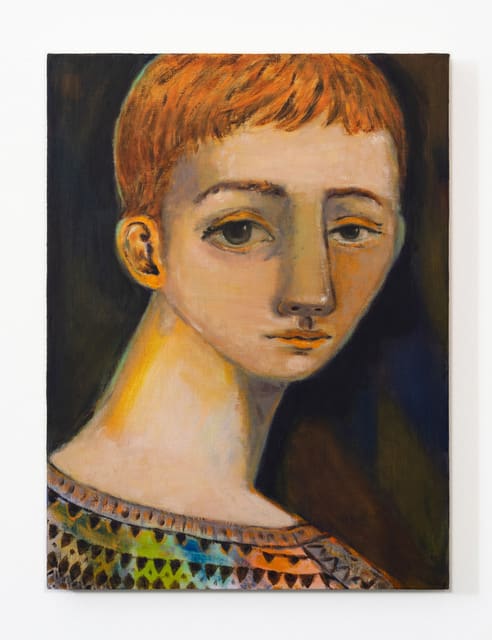 Aly Helyer The Young Writer, 2021-2022 Oil on linen on panel 61 x 46 cm