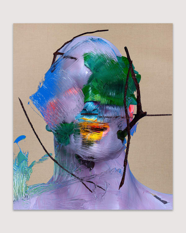 Matthew Stone Energy Portal #21 (Ebe Oke), 2021 Digital print and acrylic on linen 70 x 60 cm