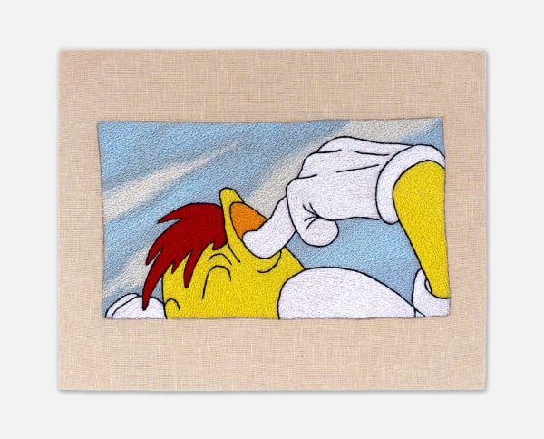 Peter Frederiksen Wilful Ignorance, 2022 Freehand machine embroidery on linen 20.3 x 25.4 cm