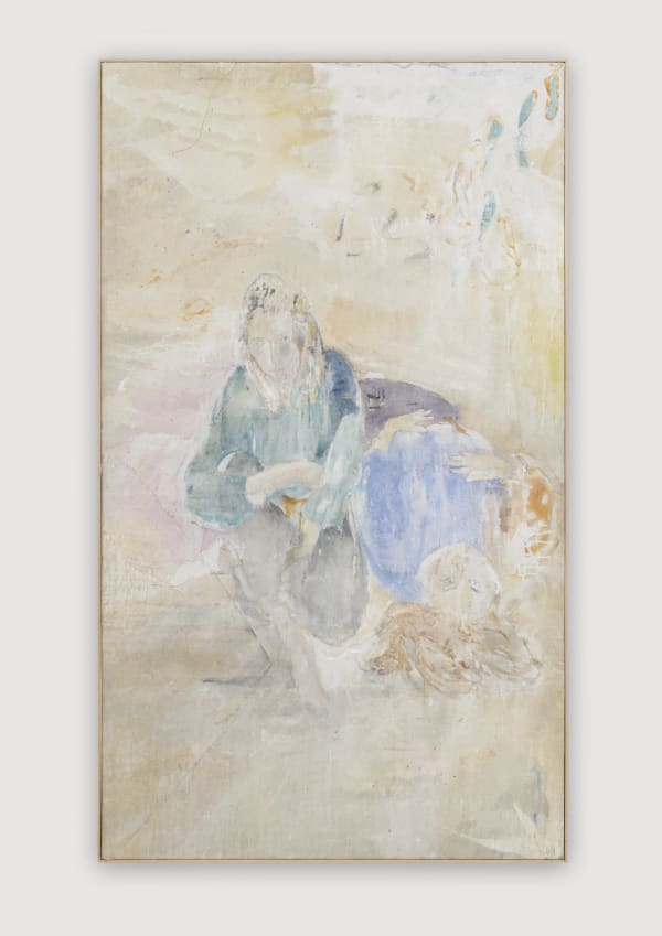 Nick Jensen Frances & Lucy, 2022 Oil and mixed media on linen 192 x 112 cm