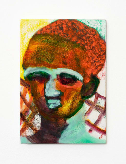 Anna Jung Seo Tell me how they kiss you, 2021 Oil on paper on panel 25.5 x 18 cm