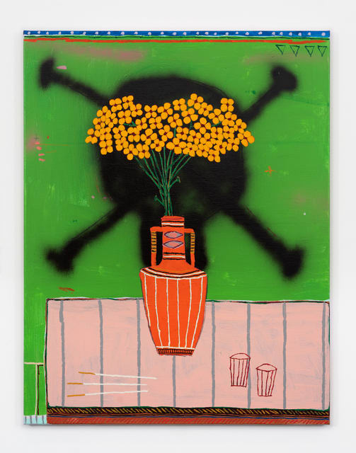 Jordan Kerwick Florentin Confide, 2020 Oil, spray paint and acrylic on canvas 90 x 70 cm