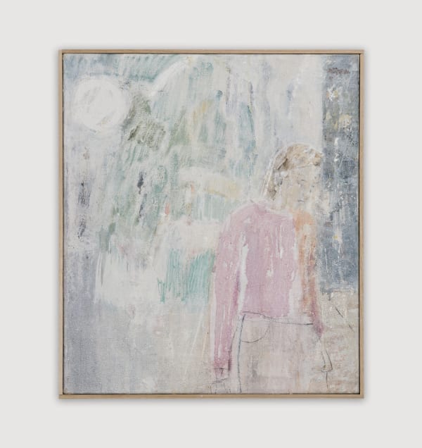 Nick Jensen Low lying moon, 2022 Oil and mixed media on linen 55.5 x 48.5 cm