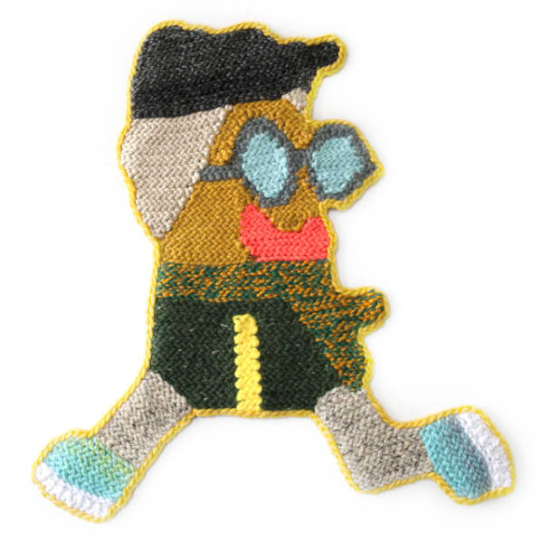 Wells Chandler David Hockney, 2018 Hand crocheted assorted fibers 66 x 66 cm