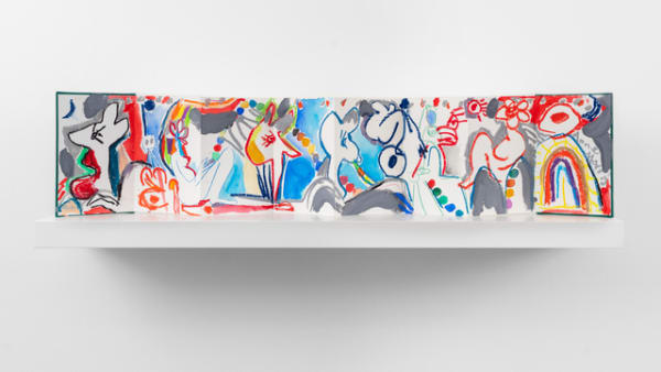 Annie Morris Untitled (book), 2019 Oil, pigment, acrylic on paper with hardback ends 24 x 124 cm