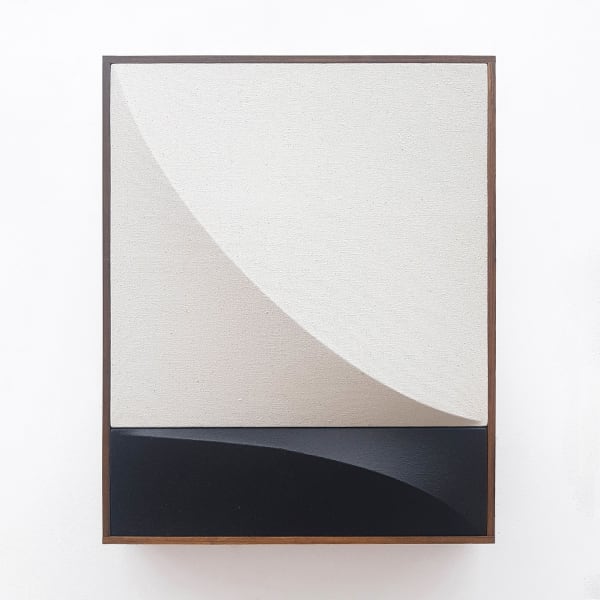 Charlie Oscar Patterson 3-17 BLACK & WHITE, 2021 Oil and acrylic on canvas 36.5 x 29 x 5 cm