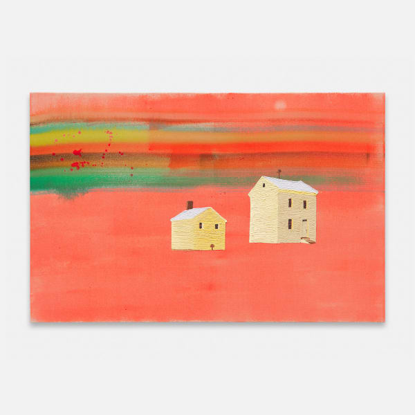 Billy Crosby Manifestation Painting, 2024 Acrylic, puff paint and collage on canvas 66 x 101.6 cm