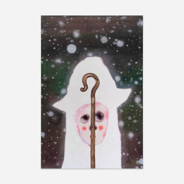 Billy Crosby Sheepish, 2025 Acrylic and polyester collage on canvas 180 x 120 cm