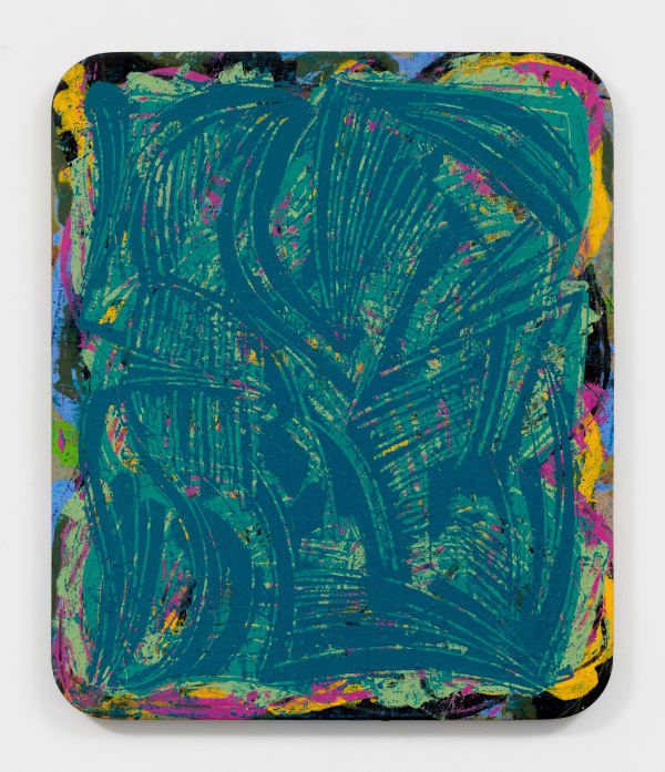 Paul Cole "Don't think that cause of this you know me now", 2024 Distemper and oil on linen 64.5 x 54 cm