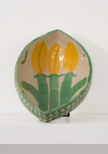 Galina Munroe & Meredith Adams Yellow Tulip Bowl, 2021 Hand made, hand painted glazed ceramic 10 x 30.5 x 20.5 cm