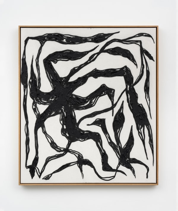 Thomas Langley Bodger’s Hovel (Untitled) I, 2022 Oil, wax and charcoal on canvas with oak frame 82.5 x 72.5 cm