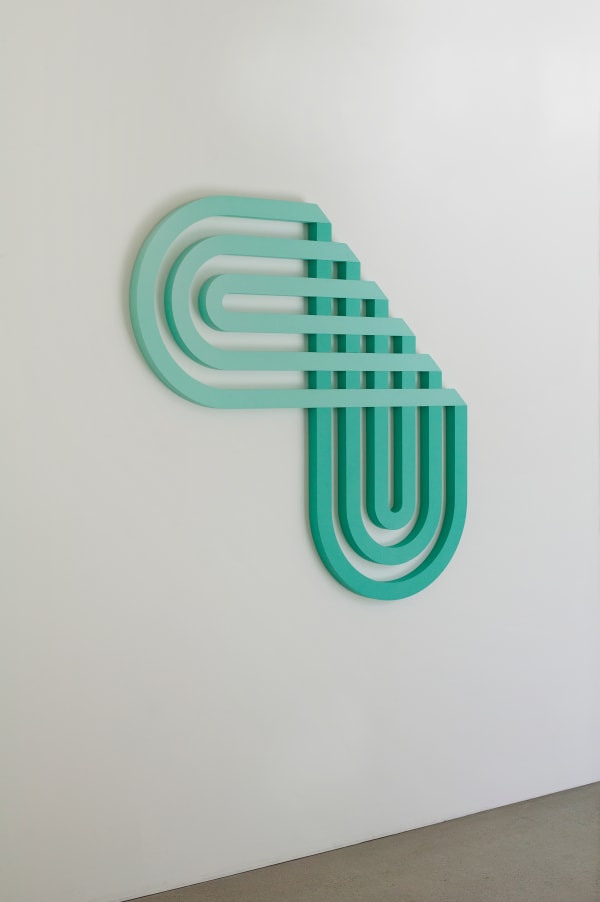 Turquoise Pill, 2022 44 x 44 x 1.5 in. Huy Lam Painted MDF