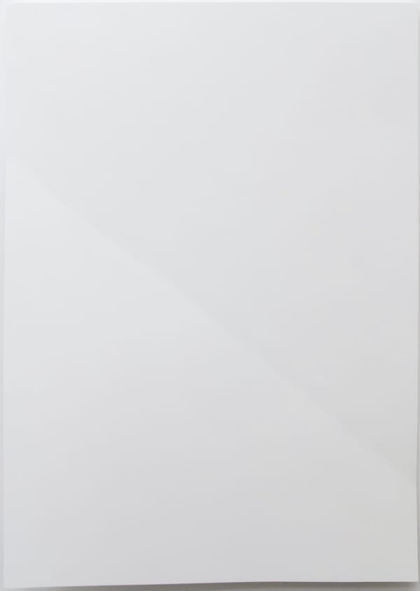 Cécile Dupaquier Tableau (weiß-weiß 86x60, 1Falte) N°2, 2017 Unique
