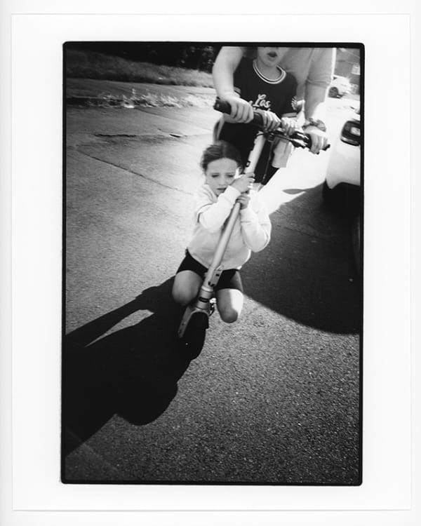 Broth Tarn (Sean O’Connell), Three kids on a scooter, Bank end, 2024