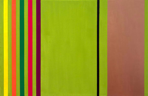 Osvaldo Mariscotti, Untitled (Black and Copper over Light Green), 2025