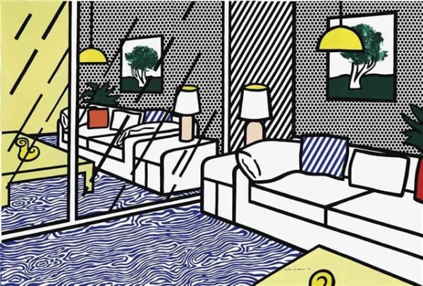 Roy Lichtenstein, Wallpaper with Blue Floor Interior, 1992