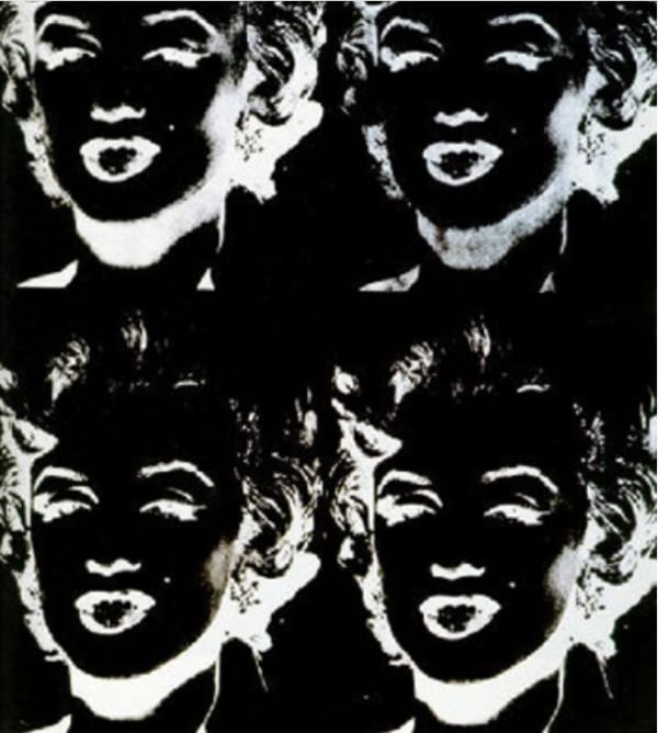 Andy Warhol, Four Marilyns (Reversal Series), 1979-1986