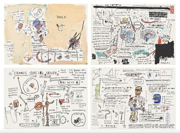 Jean-Michel Basquiat, Wolf Sausage, King Brand, Dog Leg Study, Undiscovered Genius, 1982-83/2019