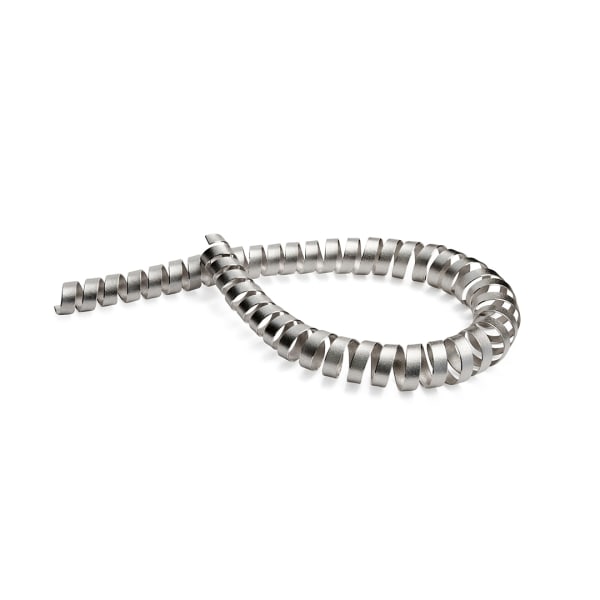 awearable sculpture - spiral necklace in 100% recycled silver by jewellery artist Ute Decker