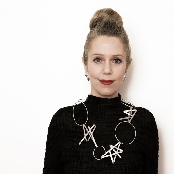 architectural jewellery - OX statement necklace - in recycled silver by architectural art jeweller Ute Decker