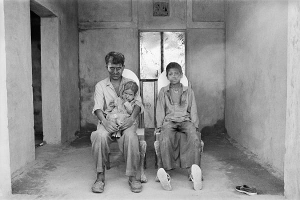 Gauri Gill, ‘Hanuman Nath with his daughter and Hem Nath, on Holi day, Lunkaransar’, from the series ‘Notes from the Desert’, 1999 - ongoing