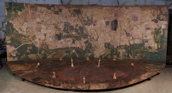 Gulammohammed Sheikh, CITY Memory, Dreams, Desire,Statues and Ghosts,Return of Hiuen Tsang, 2010