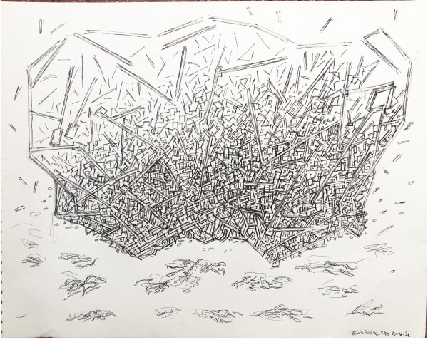 Gulammohammed Sheikh, City Falling, 2021