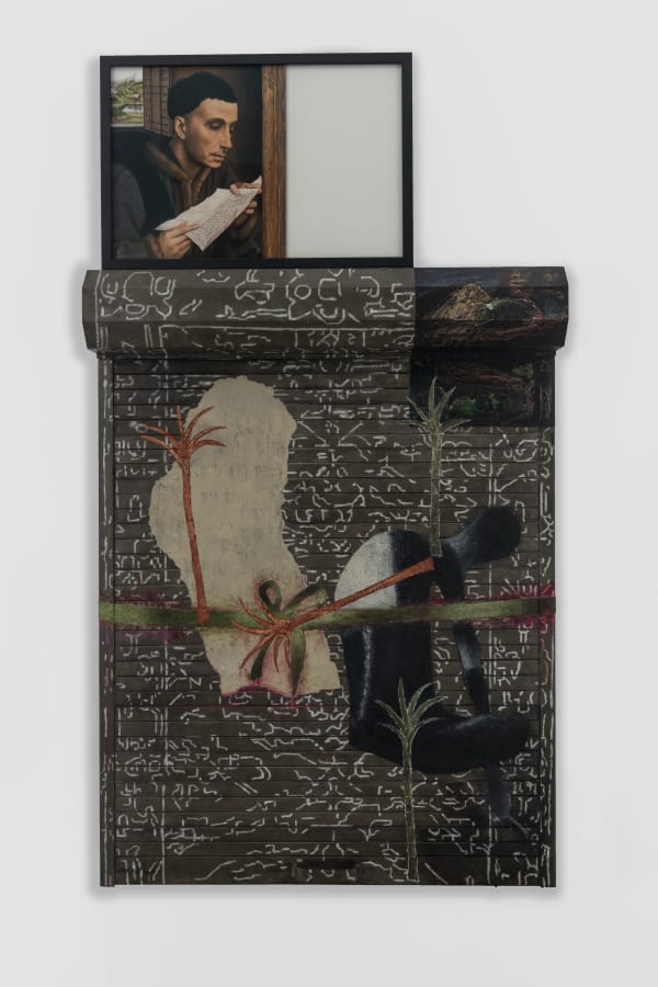 Atul Dodiya, Scribe with four palms, 2022